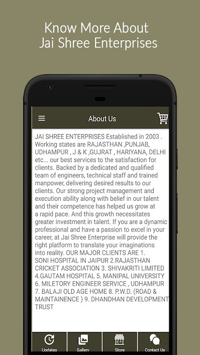 Jai Shree Enterprises – Construction Company App.