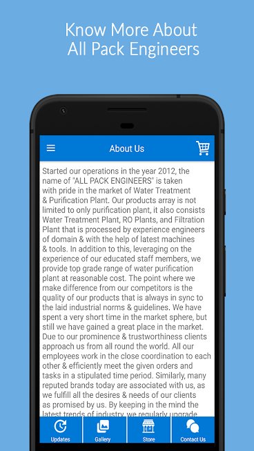 All Pack Engineers – Water Purification Plant App.